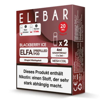 ElfBar ELFA – Blackberry Ice – Prefilled Pod 2er Pack 2ml 20mg