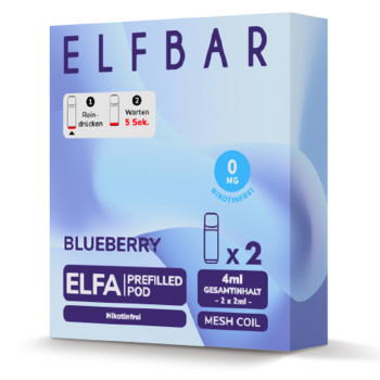 ElfBar ELFA – Blueberry – Prefilled Pod 2er Pack 2ml 0mg