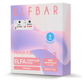 ElfBar ELFA – Peach Ice – Prefilled Pod 2er Pack 2ml 0mg