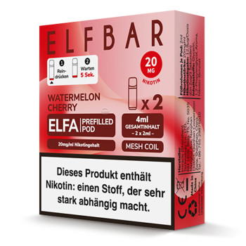 ElfBar ELFA – Watermelon Cherry – Prefilled Pod 2er Pack 2ml 20mg