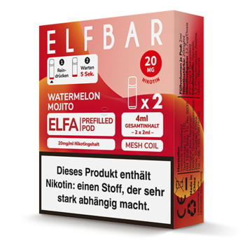 ElfBar ELFA – Watermelon Mojito – Prefilled Pod 2er Pack 2ml 20mg