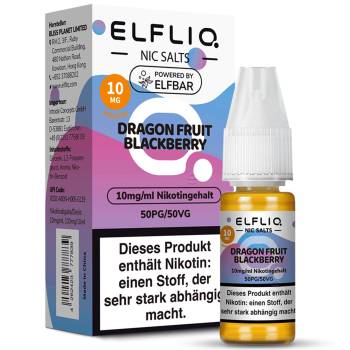 Elfbar ELFLIQ Dragon Fruit Blackberry NicSalt Liquid 10ml / 10mg