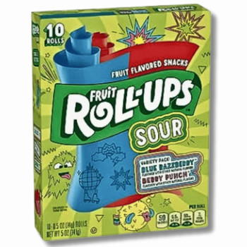 Fruit Roll-Ups Sour Blue Razzberry & Berry Punch 141g