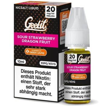 Geekit Sour Strawberry Dragon Fruit NicSalt Liquid