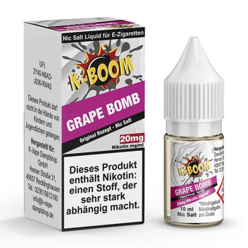 Grape Bomb 10ml 20mg NicSalt Liquid by K-Boom