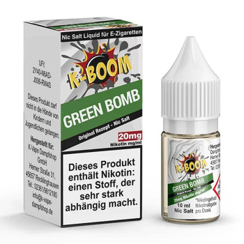 Green Bomb 10ml 20mg NicSalt Liquid by K-Boom