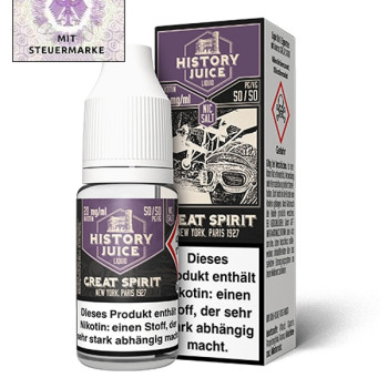 Great Spirit NicSalt Liquid by History Juice