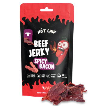 Hot Chip Beef Jerky Spicy Bacon 25g