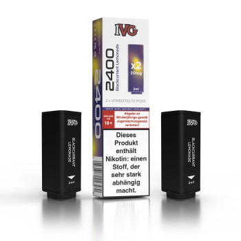 IVG 2400 4-Pod - Blackcurrant Lemonade - Liquid Prefilled Pod - 2er Pack (4 ml)