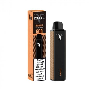 Ignite V600 Vape Pen E-Zigarette 600 Züge 400mAh NicSalt Mango ICE