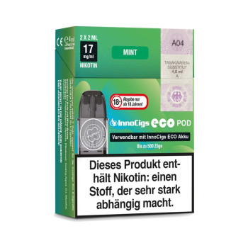 InnoCigs Eco 2ml 17mg NicSalt Prefilled Pods 2er Pack Mint