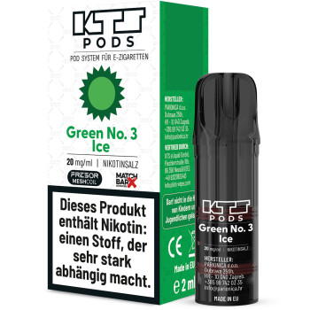 KTS Pod – Green No. 3 Ice – Prefilled Pod 1er Pack 2ml 20mg