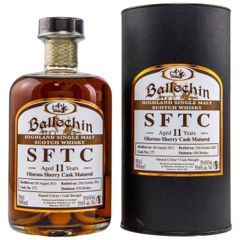 Edradour Ballechin 2011/2022 11Jahre Straight from the Cask Oloroso Sherry Cask #275 Single Malt Scotch Whisky 59,6% Vol. 500ml
