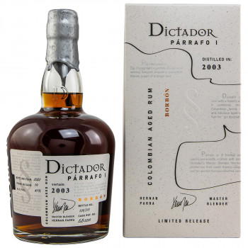 Dictador Párrafo I Borbón Vintage 2003 Rum 50% Vol. 700ml