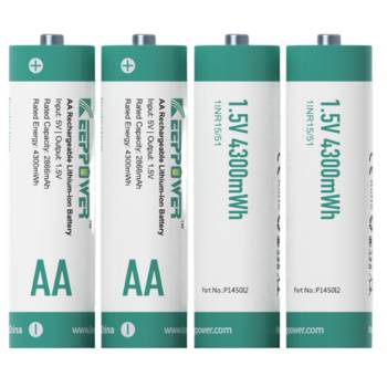 Keeppower AA P1450I2 1.5V 4300mWh Li-Ion 2866mAh Akku 4er Pack