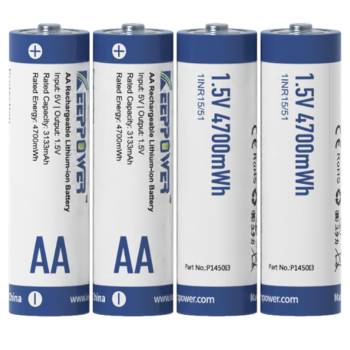 Keeppower AA P1450I3 1.5V 4700mWh Li-Ion 3133mAh Akku 4er Pack
