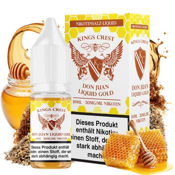 Kings Crest Don Juan Liquid Gold NicSalt Liquid 10ml / 20mg Kings Crest Don Juan Liquid Gold NicSalt Liquid 10ml / 20mg