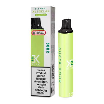 Element Klik Klak E-Zigarette 20mg 600 Züge 400mAh NicSalt Super Sour