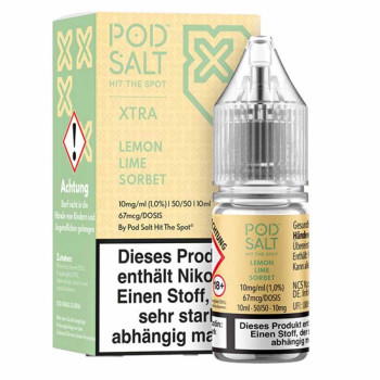 Lemon Lime Sorbet NicSalt Liquid by Pod Salt Xtra 10ml / 10mg