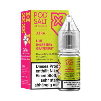 Lime Grapefruit Raspberry NicSalt Liquid by Pod Salt Xtra 10ml / 20mg