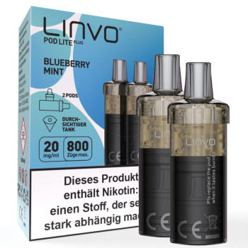 Linvo Pod Lite Plus - Blueberry Mint - Prefilled Pods 2er Pack - 2ml 20mg NicSalt