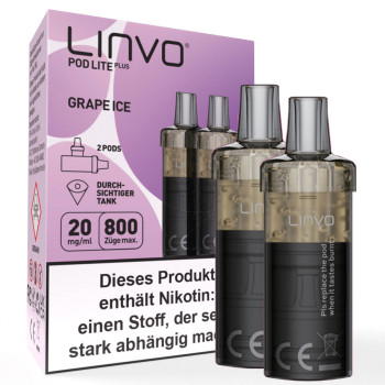 Linvo Pod Lite Plus - Grape Ice - Prefilled Pods 2er Pack - 2ml 20mg NicSalt