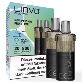 Linvo Pod Lite PLUS - Kiwi Passion Fruit Lime - Prefilled Pods 2er Pack - 2ml 20mg NicSalt