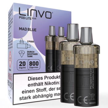 Linvo Pod Lite Plus – Mad Blue – Prefilled Pod 2er Pack 2ml 20mg