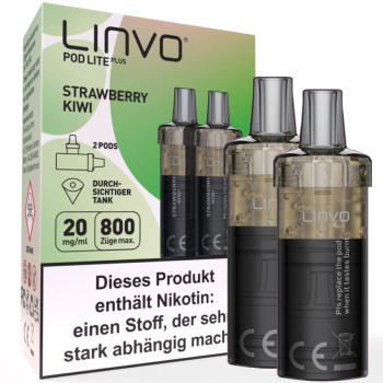 Linvo Pod Lite Plus - Strawberry Kiwi - Prefilled Pods 2er Pack - 2ml 20mg NicSalt