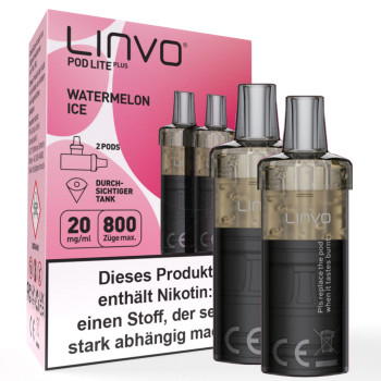 Linvo Pod Lite Plus - Watermelon Ice - Prefilled Pods 2er Pack - 2ml 20mg NicSalt