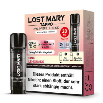 Lost Mary Tappo - Pink Lemonade -  Prefilled Pods 2er Pack - 2ml 20mg NicSalt