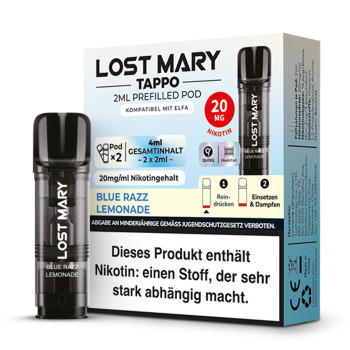 Lost Mary Tappo - Blue Razz Lemonade -  Prefilled Pods 2er Pack - 2ml 20mg NicSalt