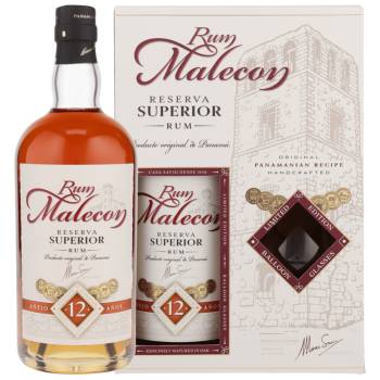 Malecon Rum 15 Jahre Reserva Superior Geschenkbox - Glas 40% Vol. 700ml