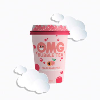 OMG Bubble Tea Peach Black Tea & Strawberry 270ml