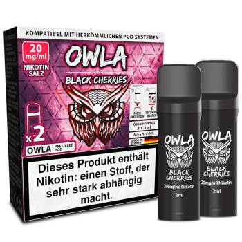 OWLA – Black Cherries – Prefilled Pod 2er Pack 20mg
