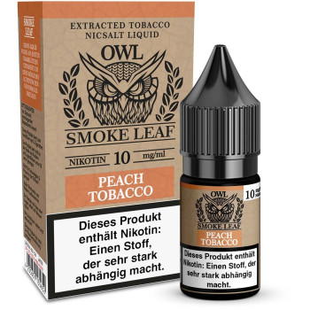 OWL Smoke Leaf Peach Tobacco NicSalt Liquid 10ml / 10mg