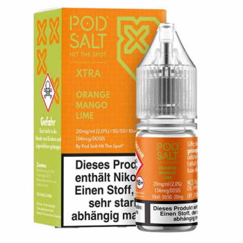 Orange Mango Lime NicSalt Liquid by Pod Salt Xtra 10ml / 20mg