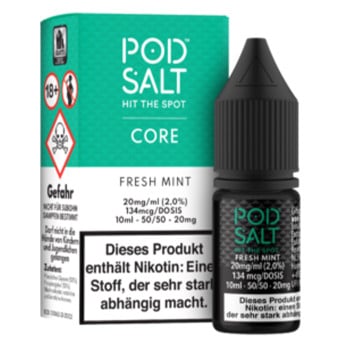 Fresh Mint 10ml NicSalt Liquid by Pod Salt