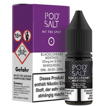 Blackcurrant Menthol 10ml NicSalt Liquid by Pod Salt 20mg