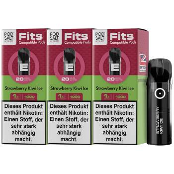 Pod Salt Fits – Strawberry Kiwi Ice – Prefilled Pod 3er Pack