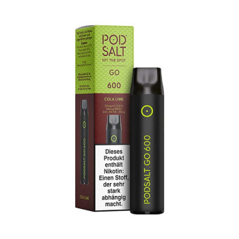 Pod Salt GO 600 E-Zigarette 20mg 600 Züge 400mAh NicSalt Cola Lime