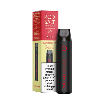 Pod Salt GO 600 E-Zigarette 20mg 600 Züge 400mAh NicSalt Strawberry Banana