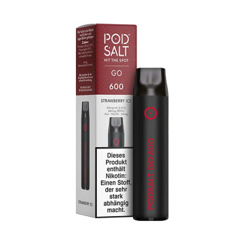 Pod Salt GO 600 E-Zigarette 20mg 600 Züge 400mAh NicSalt Strawberry Ice