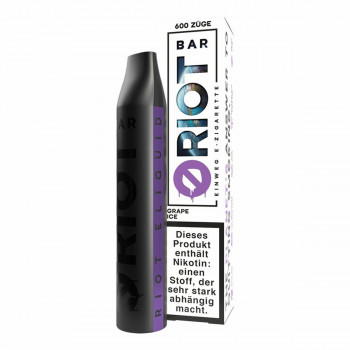 Riot Bar E-Zigarette 600 Züge 500mAh NicSalt Grape Ice