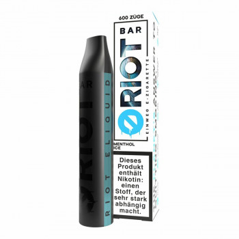 Riot Bar E-Zigarette 600 Züge 500mAh NicSalt Menthol Ice