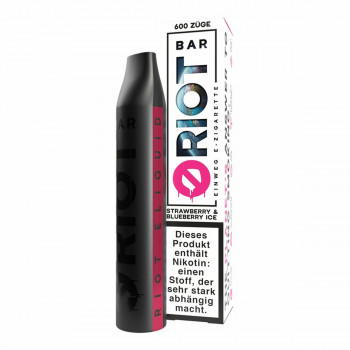 Riot Bar E-Zigarette 600 Züge 500mAh NicSalt Strawberry & Blueberry Ice