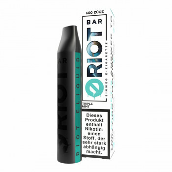 Riot Bar E-Zigarette 600 Züge 500mAh NicSalt Triple Mint