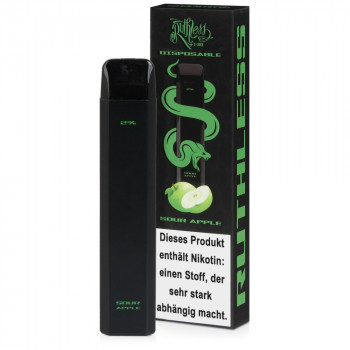 Ruthless E-Zigarette 20mg 600 Züge 500mAh NicSalt Sour Apple