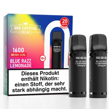 SKE Crystal Pro 800 – Blue Razz Lemonade – Prefilled Pod 2er Pack