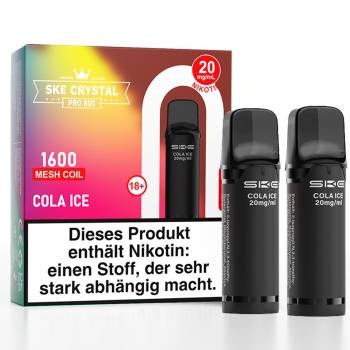 SKE Crystal Pro 800 – Cola Ice – Prefilled Pod 2er Pack
